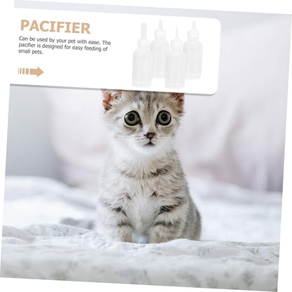 4pcs Small Cat Milk Bottles Nipples Pet Nursing Bottles for Kitten Puppies
