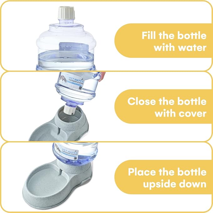 NOA Automatic Pet Water Dispenser | 3.8 l Cat and Dog Gravity Feeder, Waterer Dispenser Station, Automatic Water Station, Cat and Dog Water Bowl