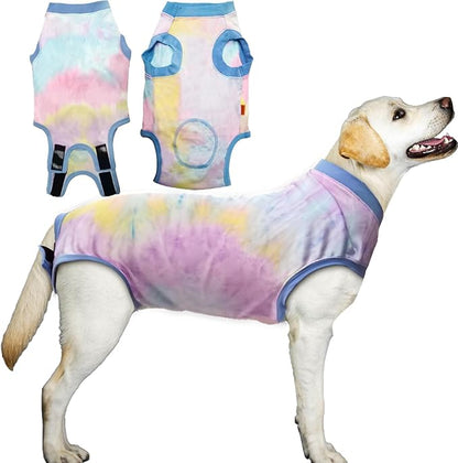 Dog Surgery Recovery Suit, Surgical Recovery Suit for Dog Male Neuter, Female Spay Shirt, Cone Alternative Pet Surgical Onesie Post Surgery Bodysuit, Tie-dye Light Blue, X-Large