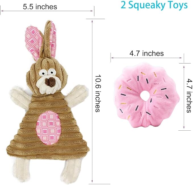 Volacopets Puppy Toys for Teething, Puppy Chew Toys for Small Dogs, Crinkle Dog Toys Small Breed Boredom and stimulating, Dog Toys for Small Dogs, Pink, 5-Pack