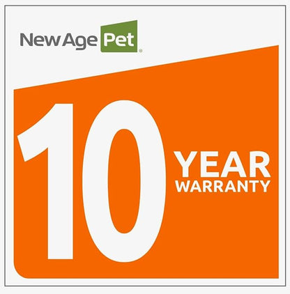 New Age Pet ECOFLEX Piedmont Fixed Height Elevated Dog Feeder in Brown, Two Bowl Design, Sliding Lid Storage, 32 oz Bowls, Space Efficient, 15-20 lbs Food Storage, Easy Clean