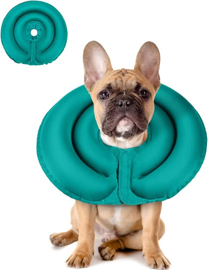 MIDOG Soft Inflatable Dog Cone - Comfortable Alternative After Surgery that Doesn't Block Vision, Patented Donut Recovery Collar Prevents Licking for Large & Medium Dogs (M)