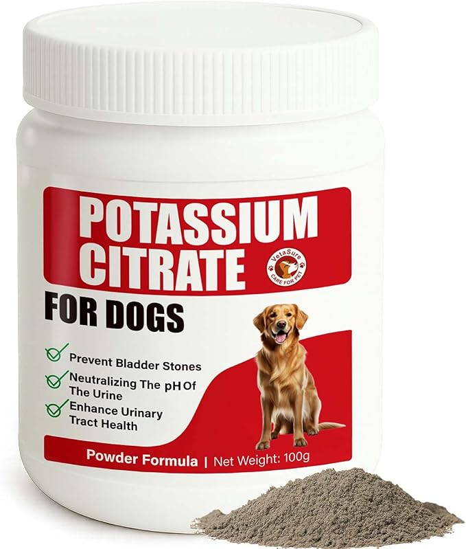 Potassium Citrate & Cranberry Supplement for Dogs & Cats - UTI Treatment & Bladder Support Powder, pH Balance, Urinary Tract & Stone Prevention
