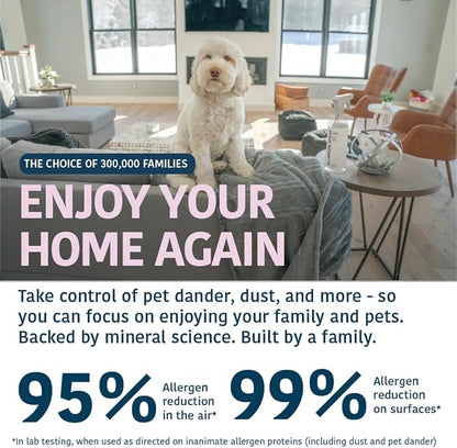 Allergy Asthma Clean Allergen Spray, Pets, Dust Allergies & More, Air & Surface, Just Add Water, Bottle with One Refill, Over 64oz Total