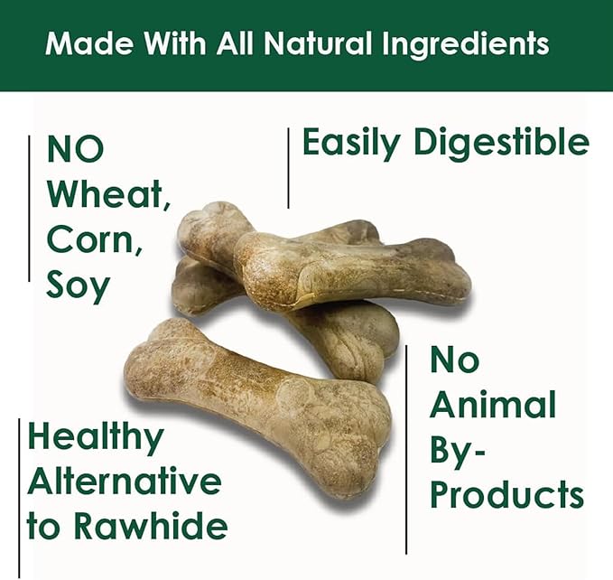 Green Pet Organics BONIES Natural Calming Formula Dog Treats - Contains Chamomile & Lavender, Help Anxiety, Excessive Barking & Trembling, Chicken Flavor, Large, 5 Bones