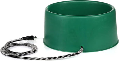 Farm Innovators Heated Pet Water Bowl, 60W Heated Water Dish - 1.5 Gallon Plastic Watering Station with Anti-Chew Cord Protector for Dogs & Cats