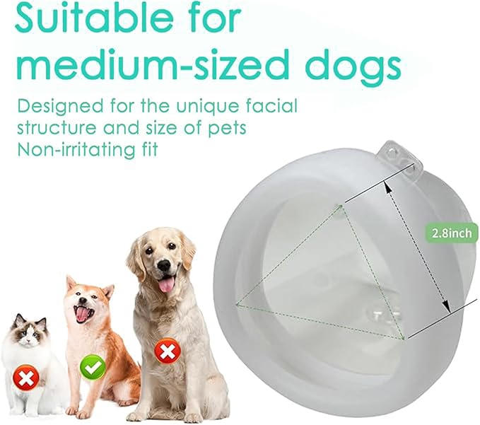 Dog Nebulizer Lying Cup and Inhaler Mask,White Pet Oxygen Mask, Suitable for Medium-Sized Dogs (Nebulizer Unit Not Included) M