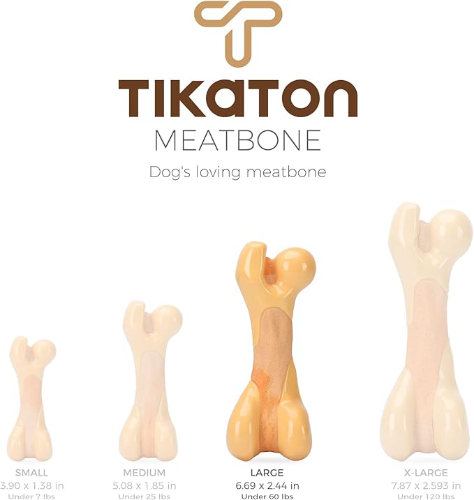 Tikaton Indestructible Dog Chew Toys for Aggressive Chewers, Chicken Flavor Durable Dog Teething Chew Toys Bones for Large/Medium/Small Puppies