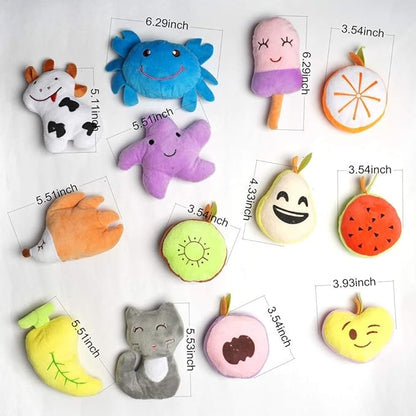 HDMOTU Pack of 26 Soft Small Medium Dog Squeaky Toys,Cute Puppy Favorite Comfortable Squeakers Toy,Multicolored for Puppy