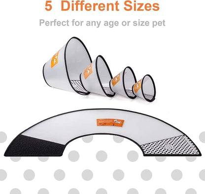 Adjustable Dog Elizabeth Pet Protective Cone Collar Latest Upgrade with Soft Edge Dog Neck Cone Recovery Cone Collar for Anti-Bite Lick, Surgery, or Wound Healing (Large 15.4"-17.3")