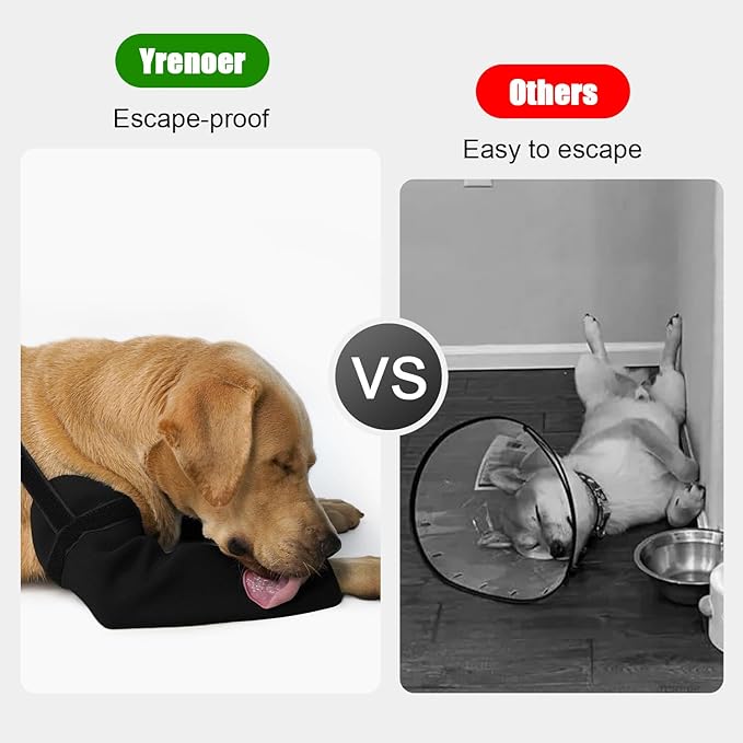 Front Leg Dog Recovery Sleeves - Cone Collar Alternative, Waterproof Abrasion-Resistant Washable 2.5mm Thick, Prevents Licking, Keeps Wounds Dry, 24-Hour Wear (Black, M)