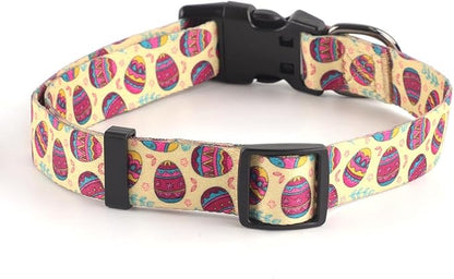 QQPETS Adjustable Soft Dog Collar: Print Flower Pink Multicolor Cute Patterns for XS Small Medium Large Pet Girl Boy Puppy Walking Running Training