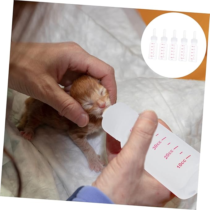 Milisten 5sets Dog Milk Feeding Bottle Newborn Cat Milk Replacer Portable Pet Bottle Leakproof Pacifier for Puppies Pet Feeding Tools