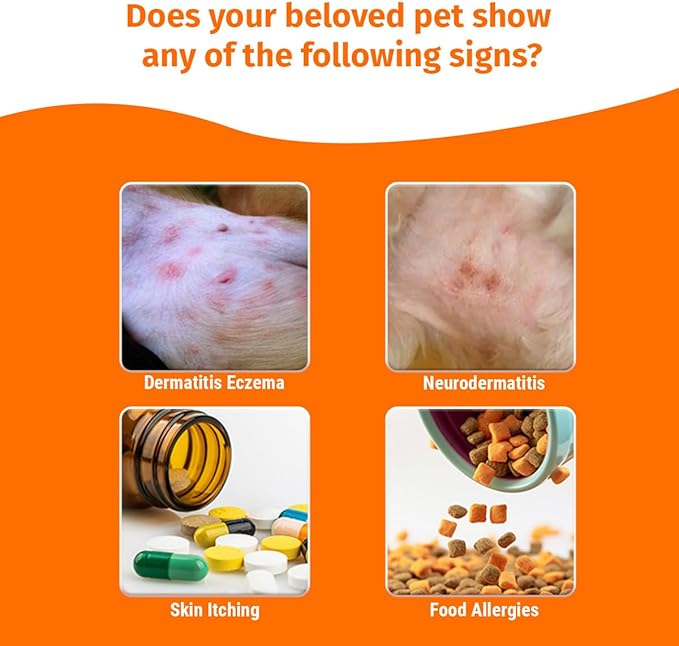 Dog Allergy Relief Chews - Dog Itch Relief - Relieves Rash, Heals Wounds, Soothes Inflammation, Treats Bites, Scratches, Cat Wound Care - 10 Chews