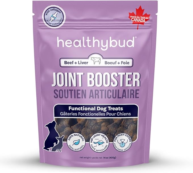 healthybud Hip and Joint Dog Treats - Glucosamine Soft Beef Liver Bites for Senior Dogs, Arthritis Support 14.1oz