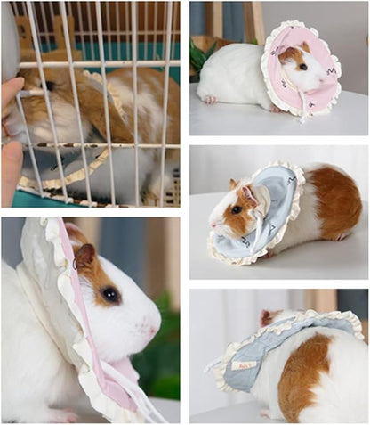 Adjustable Guinea Pig Cone Pet Recovery Collar,Soft Pet Recovery Collar for Rabbits/Chinchilla/Kittens After Surgery Wound Healing,Elizabeth Neck E-Collar for Small Animals (L)