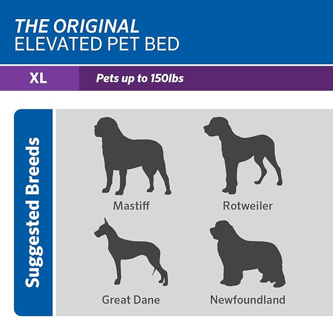 Coolaroo Original Elevated Dog Bed - Breathable Off-The-Ground Pet Bed with Cooling Fabric, Joint Relief & Moisture-Resistant Fabric, 100% Recyclable, Easy Clean, Brunswick Green, Extra Large