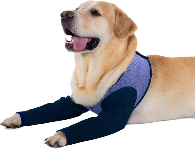 Coodeo Dog Recovery Sleeves, Cone Collar Alternative, Abrasion Resistant Dog Recovery Suit, Washable 2.5mm Thick and Waterproof, Pet Wounds Prevent Licking, Biting (Purple, XL)