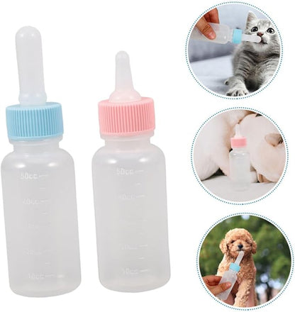WOONEKY 2pcs Kitten Milk Bottle Puppy Feeding Bottles for Small Animals Optimal Capacity Convenient Design for Kittens and Puppies and Easy to Use
