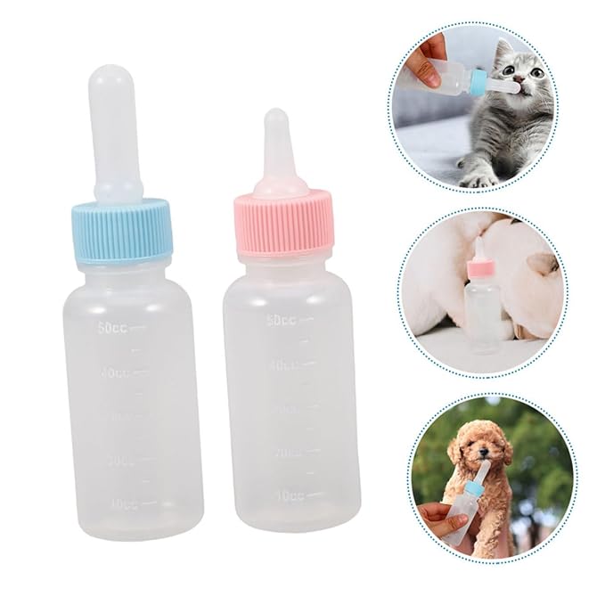 balacoo 2pcs Puppy Kitten Goat Feeder Bottle Nursing Bottle for Puppies Kitten Feeder Small Animal Milk Capacity