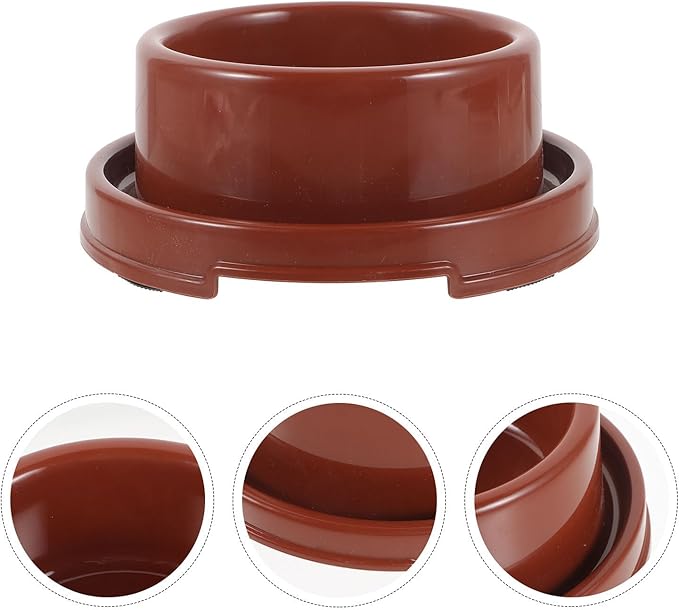 Milisten Pet Food Holder and Dog Bowl Pp Plastic Round Feeding Dish Brown for Puppy Feeding Station and Pet Supply