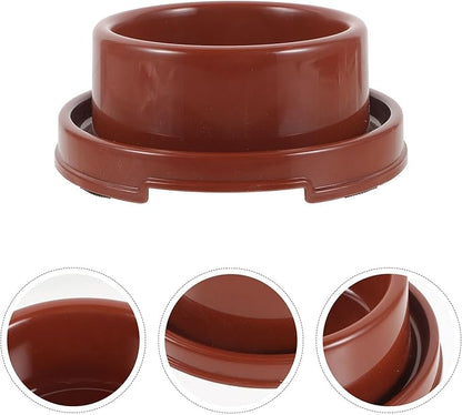 Milisten Pet Food Holder and Dog Bowl Pp Plastic Round Feeding Dish Brown for Puppy Feeding Station and Pet Supply