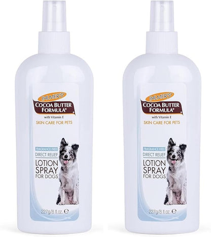Palmer’s for Pets Cocoa Butter Formula Direct Relief Spray-On Lotion for Dogs,Moisturizing Dog Skin Care Spray to Help Soothe Dry and Itchy Skin with Easy Spray Application,8 Fl Oz,(Pack of 2)
