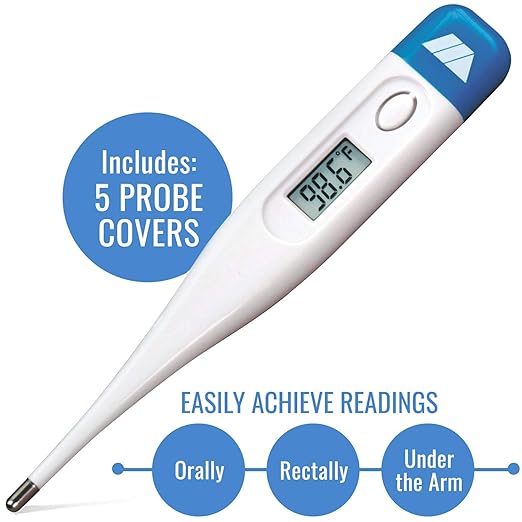 MABIS Digital Thermometer for Adults, Children and Babies, Oral Thermometer, FSA HSA Eligible Thermometer, Underarm Thermometer, Temperature Thermometer, 60 Seconds Readings (Pack of 144)