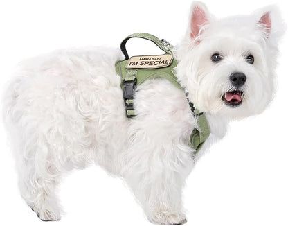 Tactical Dog Harness for Small Dog - Reflective Puppy Pet Vest No Pull Military Service Dog Vest with Vertical Handle XS Dog Harness for Outdoor Training