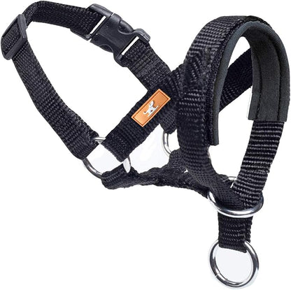 Dog Head Collar with Soft Fabric, Dog Head Harness to Stop Pulling with Adjustable Loop(S,Black)