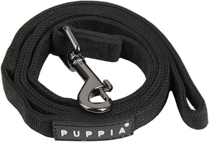 Puppia Two Tone Dog Lead Strong Durable Comfortable Grip Walking Training Leash for Small & Medium Dog, Black, Large