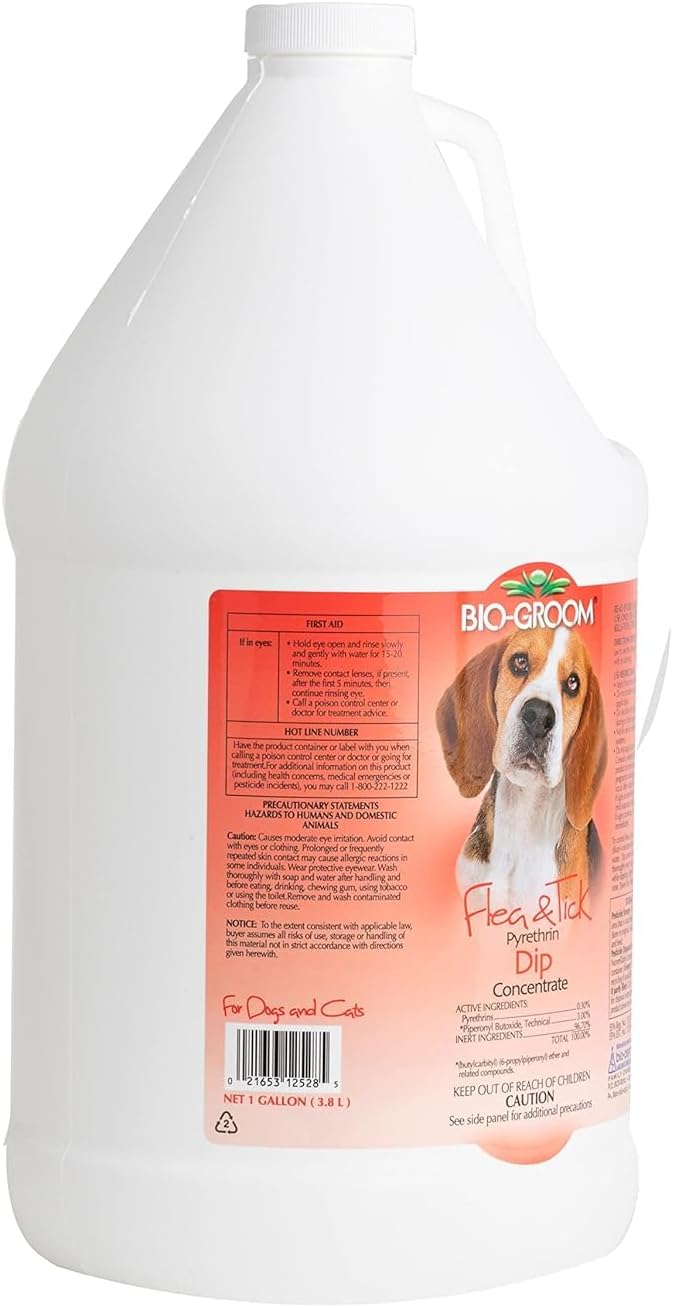 BIO-GROOM Flea and Tick Pyrethrin Dip Dog/Cat Concentrate, 1-Gallon (BG2528 91)