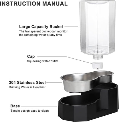 Sfozstra Large Dog Water Dispenser: 7L Automatic Gravity Water Feeder - Less Refills All-Day Water - No Mess Keeps Floors Dry - No Electricity - for Medium Dogs & Multi-Pet Homes - Workday/Pet Station