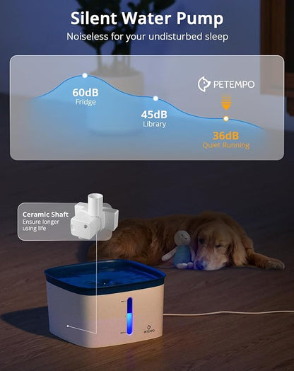 Cat Water Fountain, 135oz/4L Ultra Quiet Dog Water Fountain, Instant Clean Vortex Design, Pet Water Fountain for Cats Dogs Multiple Pets, Automatic Dog Water Dispenser with LED Light