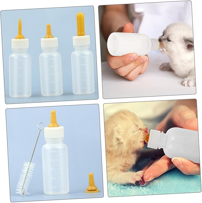 Toddmomy 3pcs Pet Feeding Bottles Kitten Milk Bottles Kit for Household Pet Nurser Small
