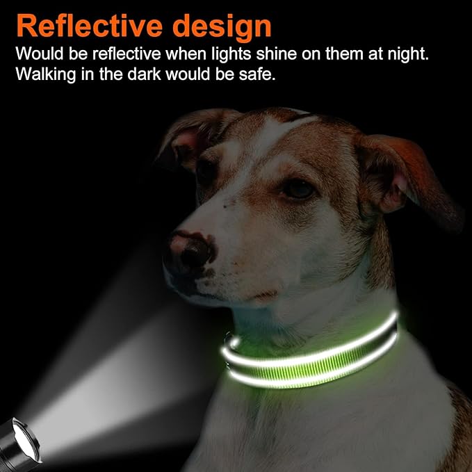 Joytale Reflective Dog Collar, Soft Neoprene Padded, Metal D-Ring, Nylon Pet Collar Adjustable for Puppy and Small Dogs, Green, XS