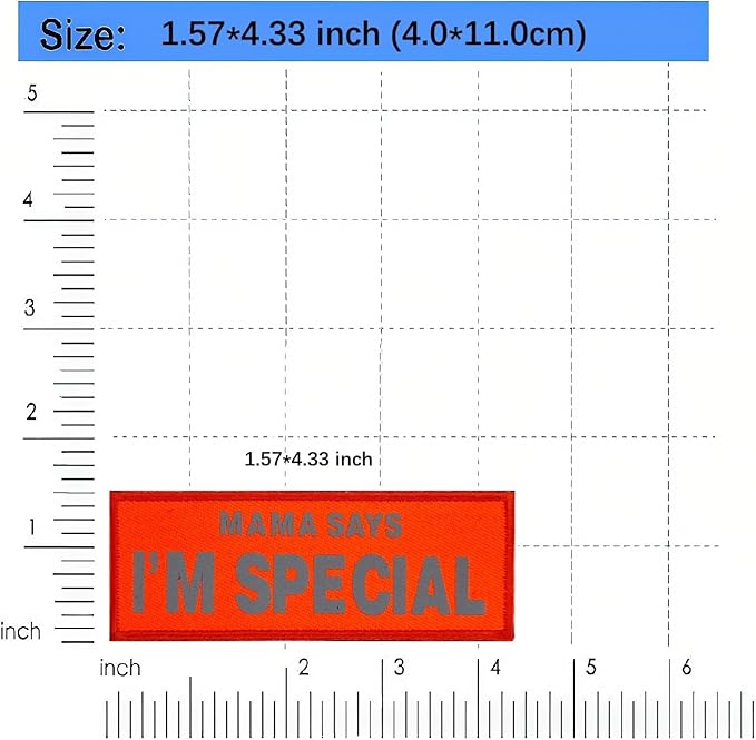 I'm Special Patches 2 pcs, ESA ID Tag Easily Attach to Dog Collar, Harness (Orange)