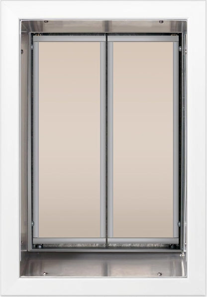 Plexidor Performance Pet Doors for Cats and Dogs - Wall Mount Pet Door with Lock and Key - Energy Efficient - White (Large Plus)