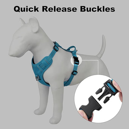 Plutus Pet No Pull Dog Harness, Reflective Adjustable Dog Vest Harness with Handle, Escape Proof, Soft Padded for Small Medium Large Dogs (Light Blue, XS)