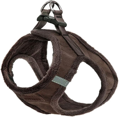 Voyager Step-in Plush Dog Harness – Soft Plush, Step in Vest Harness for Small and Medium Dogs by Best Pet Supplies - Chocolate Suede, XL (Chest: 20.5-23") (Pack of 2)