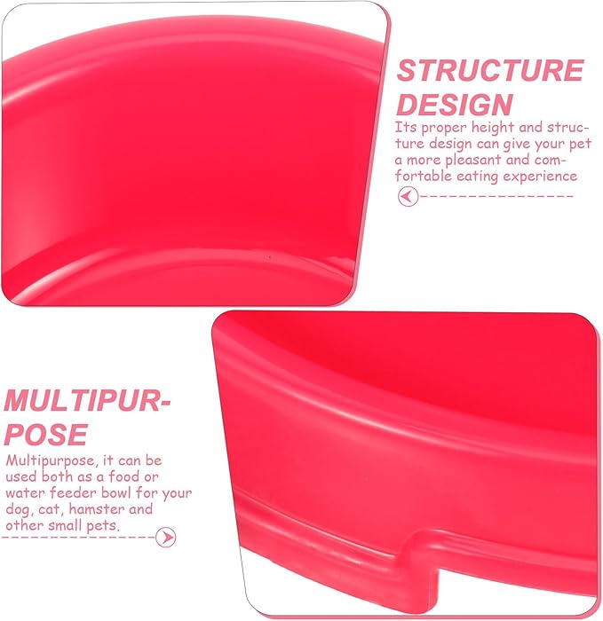 ULTECHNOVO Dog Feeding Bowl Plastic Small Pet Water Feeder Red Pp Indoor Puppy Food Dispenser