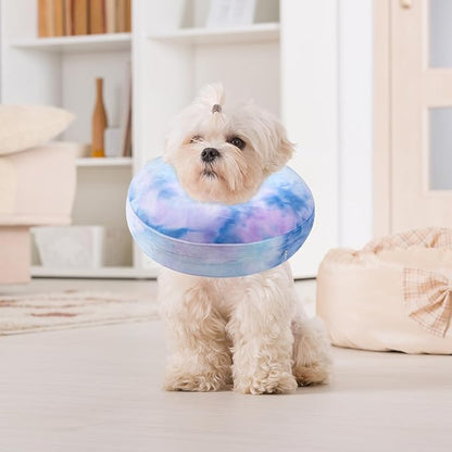 Inflatable Dog Cone Collar for Dogs and Cats, Dog Neck Collar Recovery E Collar Alternative After Surgery, Elizabethan Collar Alternatives for Dogs Recovery (Purple Blue, M+)