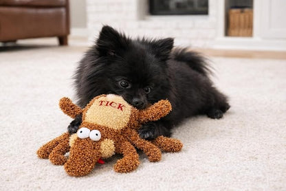 Tick Dog Toy Small | Soft Plush Tick Dog Toy | Tick Squeaky Dog Toy Plush | Brown | 6" | Officially Licensed