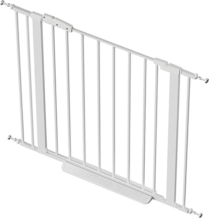 Dog Gate for Stair, 30" Tall Safety Gate Adjustable 29"-40.5" Extra-Wide Metal Pet Gate, Pressure Mounted Drill-Free No Tools Needed Dog Gate for Stairs,Doorways,House
