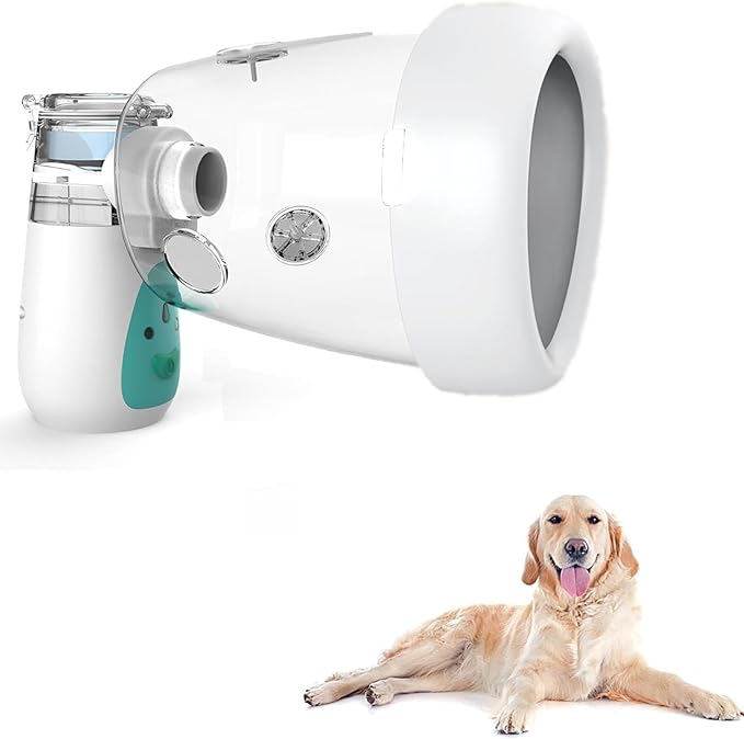Pet Nebulizer for Dogs, Dog Nebulizer and Inhaler Mask for Dog,Low Noise, Suitable for Large Dogs, Green L