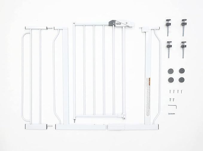 Regalo Safety 29-38.5" Baby Gate for Doorways & Bottom of Stairs, Pressure Mounted Baby Gate with Door for Babies, Toddlers & Pets, Tested & Safe for 30 Years, American Designed, American Owned, White