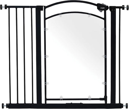 Regalo Safety 29.5–37” Clear Walk Through Baby Gate for Doorways & Bottom of Stairs, Pressure Mounted Baby Gate with Door for Toddlers & Pets, Tested & Trusted, American Designed, Family Owned