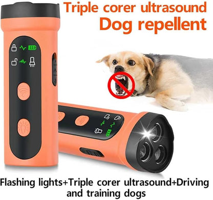 anabox Dog Bark Deterrent Device with LED Flashligt, 3 Sonic Heads, 3X Ultrasonic Anti Barking Device Training Tool for Dogs, 35 FT Range Stop Neighbors Dog Barks