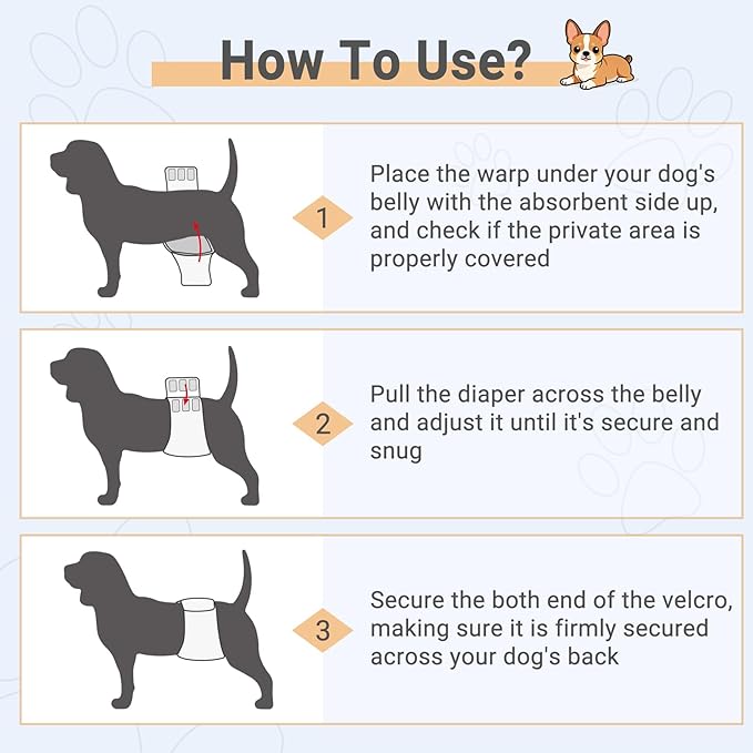 Mkono Male Dog Belly Band Wraps Washable Dog Diapers Male for Small and Medium Dogs (3 Pack), Waist 22.8 Inches to 28.8 Inches
