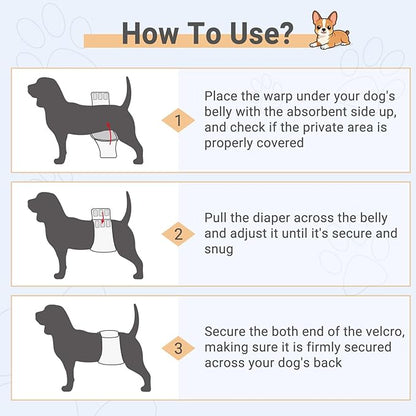 Mkono Male Dog Belly Band Wraps Washable Dog Diapers Male for Small and Medium Dogs (3 Pack), Waist 22.8 Inches to 28.8 Inches